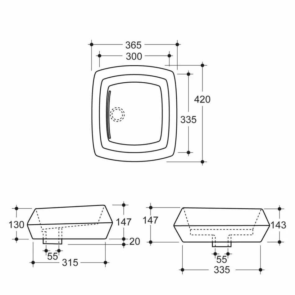 Blat de blat din ceramică albă realizat în Italia Simon Viadurini