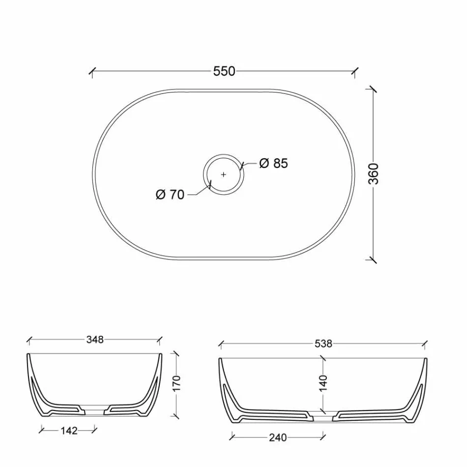 Chiuveta în 55x35 ceramice sau de culoare albă stele realizate în Italia Viadurini