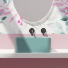 Lavoar din ceramica pe blat cu deșeuri incluse Made in Italy - Cutie Viadurini