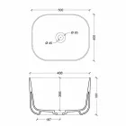 Chiuvetă cu un design modern ceramice de stele dreptunghiular 50x40cm Viadurini