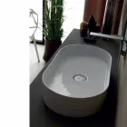 Chiuvetă cu un design modern din ceramică Sun a făcut Italia 65x35 cm Viadurini