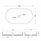 Chiuvetă cu un design modern din ceramică Sun a făcut Italia 65x35 cm Viadurini