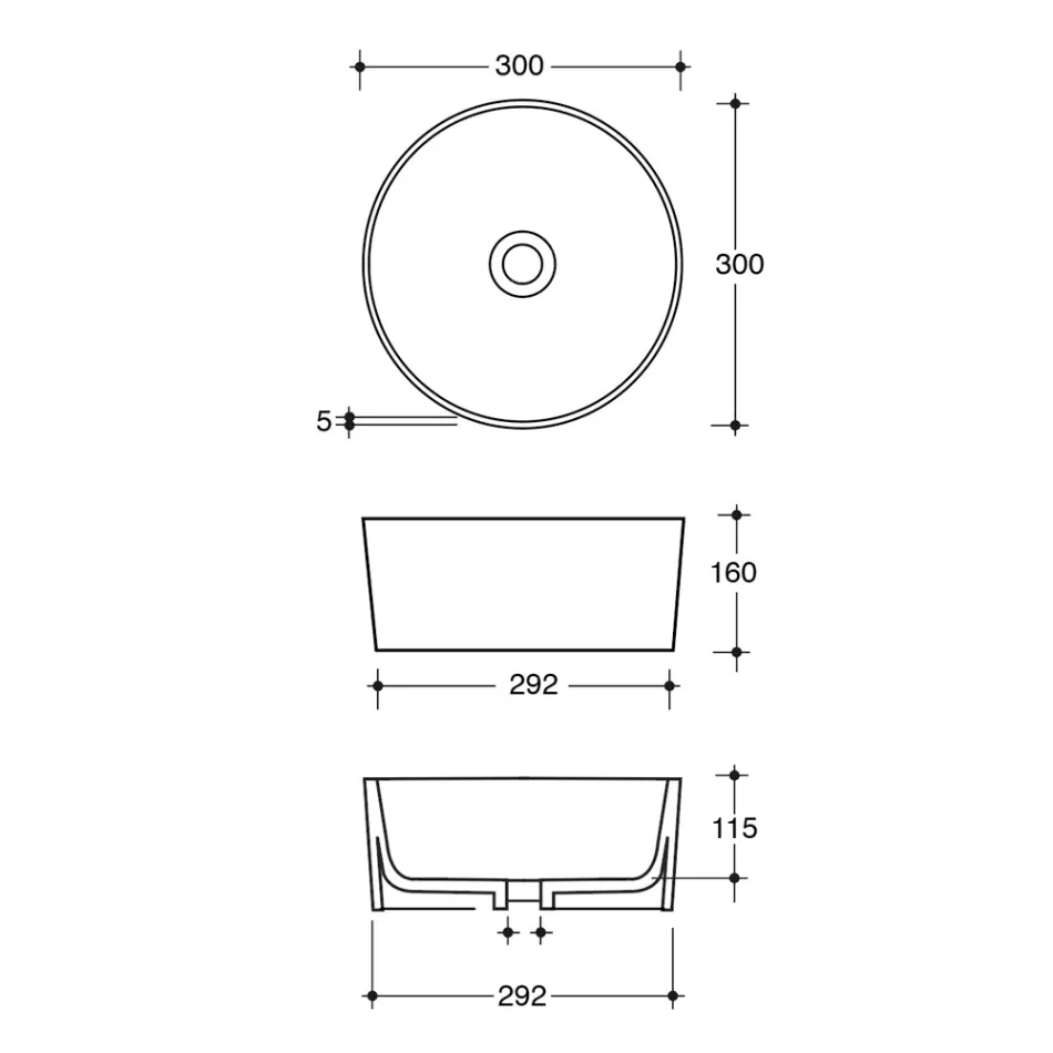 Lavoar din ceramica pe blat cu diferite finisaje Made in Italy - Bile Viadurini