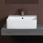 Chiuvetă ceramică de blat cu orificiu pentru baterie de design modern - Papavero Viadurini