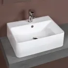 Chiuvetă ceramică de blat cu orificiu pentru baterie de design modern - Papavero Viadurini