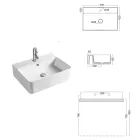 Chiuvetă ceramică de blat cu orificiu pentru baterie de design modern - Papavero Viadurini