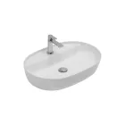 Chiuvetă ceramică de blat cu orificiu pentru baterie de design modern - Papavero Viadurini