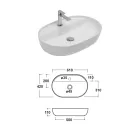 Chiuvetă ceramică de blat cu orificiu pentru baterie de design modern - Papavero Viadurini