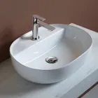 Chiuvetă ceramică de blat cu orificiu pentru baterie de design modern - Papavero Viadurini