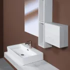Chiuvetă ceramică de blat cu orificiu pentru baterie de design modern - Papavero Viadurini
