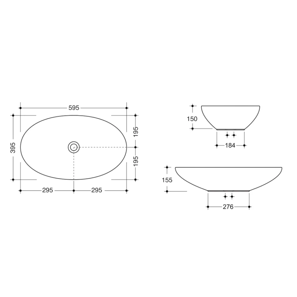 Lavoar pe blat din ceramica lucioasa sau mata Made in Italy - Ferry Viadurini