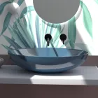 Lavoar pe blat din ceramica lucioasa sau mata Made in Italy - Ferry Viadurini