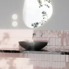 Lavoar pe blat din ceramica lucioasa sau mata Made in Italy - Ferry Viadurini