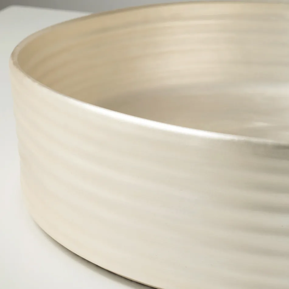 Chiuvetă de blat din gresie porțelanată argintie sau albă - Vibration Viadurini