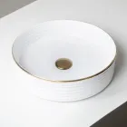 Chiuvetă de blat din gresie porțelanată cu margine emailată - Vibration Viadurini