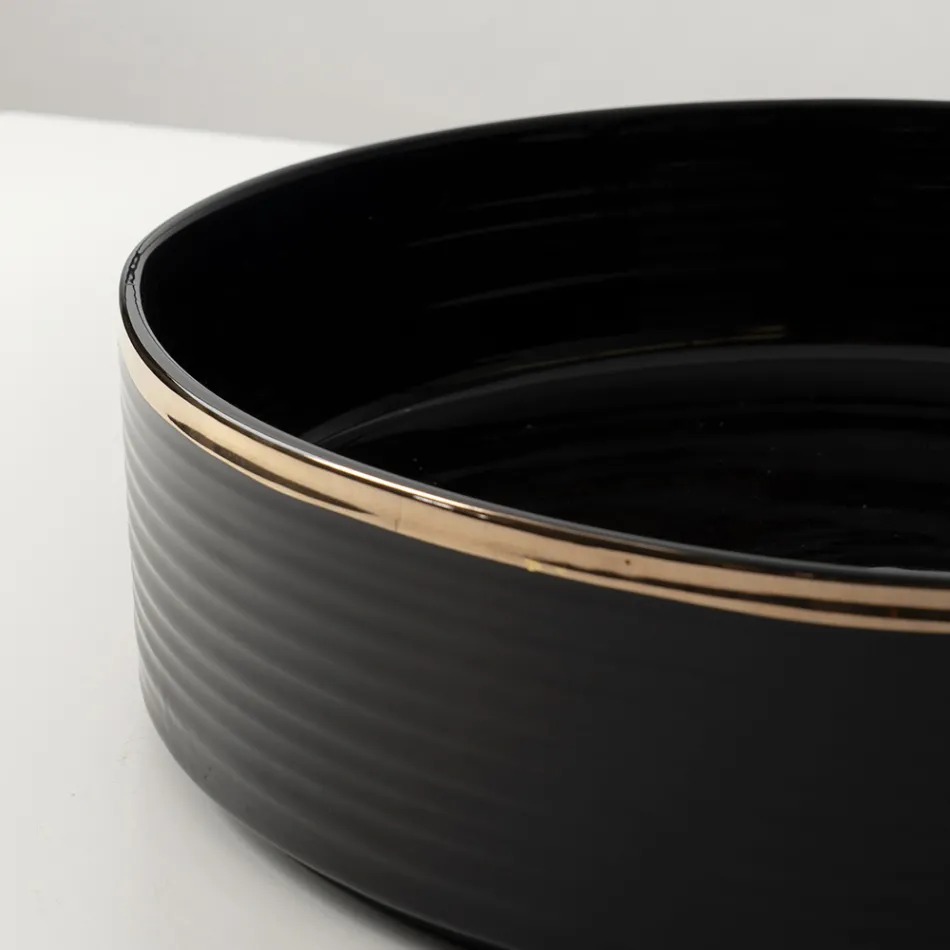 Chiuvetă de blat din gresie porțelanată cu margine emailată - Vibration Viadurini