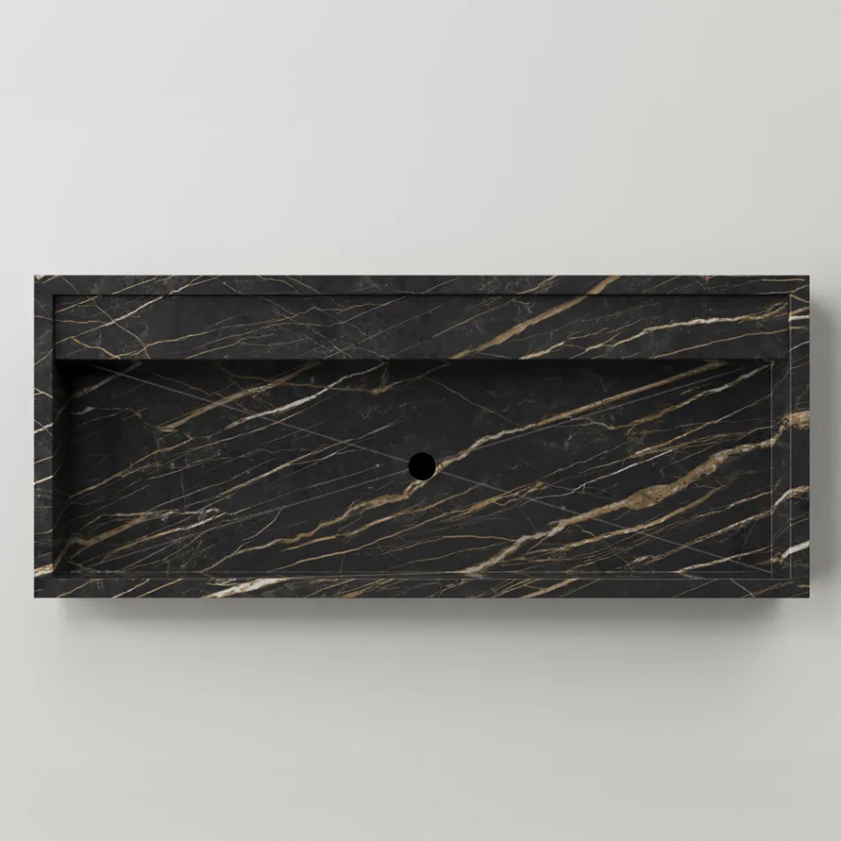 Lavoar pe blat din gresie portelanata cu efect de marmura Made in Italy - Cervia Viadurini