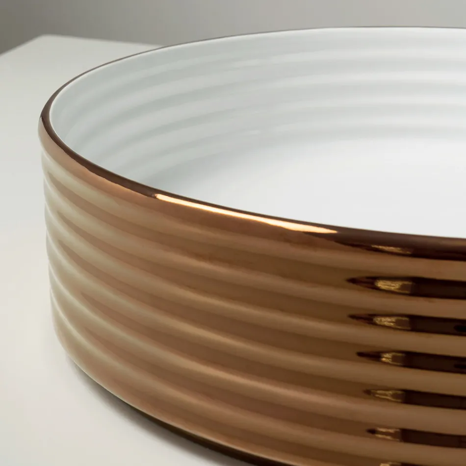 Lavoar de blat din gresie porțelanată ondulată, fabricat în Italia - Vibrazione Viadurini