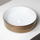 Lavoar de blat din gresie porțelanată ondulată, fabricat în Italia - Vibrazione Viadurini