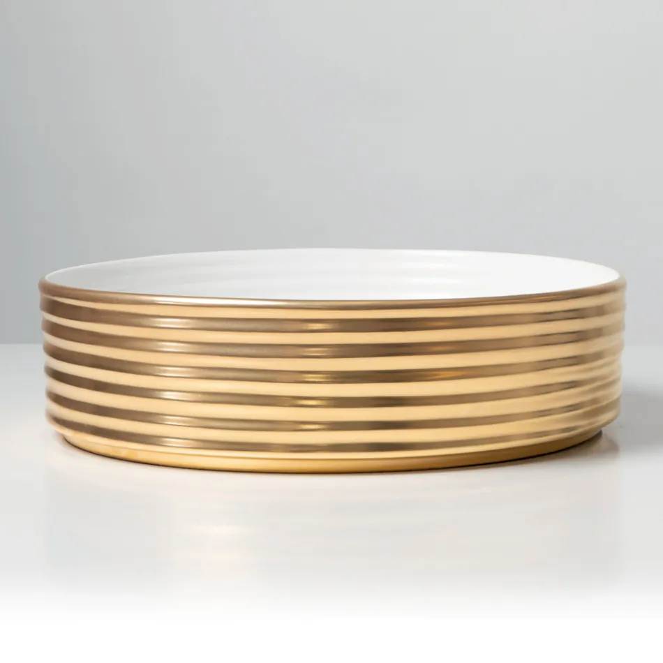 Lavoar de blat din gresie porțelanată ondulată, fabricat în Italia - Vibrazione Viadurini