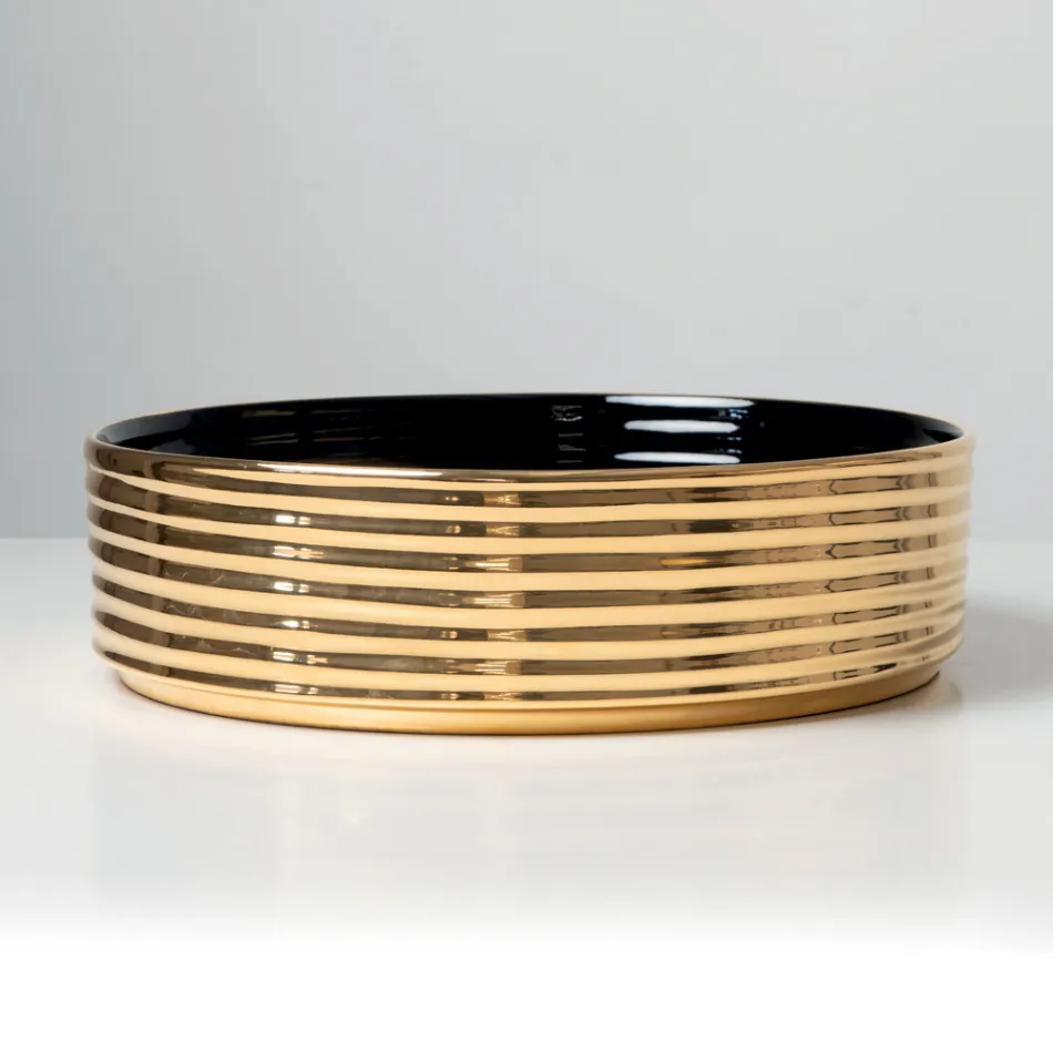 Lavoar de blat din gresie porțelanată ondulată, fabricat în Italia - Vibrazione Viadurini