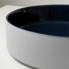 Lavoar de blat Halo din gresie porțelanată strunjită manual, fabricat în Italia Viadurini