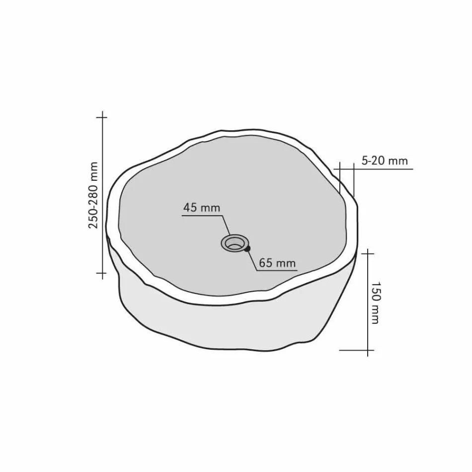 Lavoar de blat din piatră naturală de râu Agra Viadurini