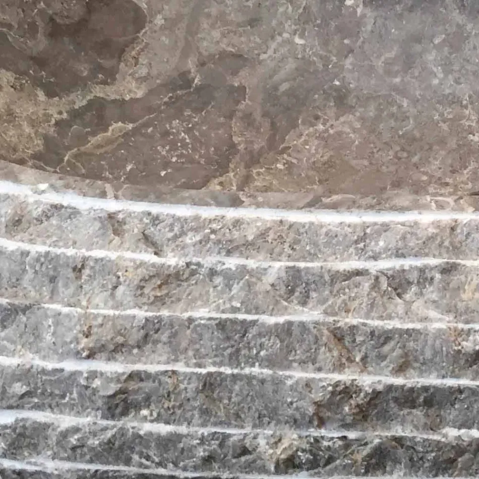 Ivy chiuvetă de piatră gri gri, bucată unică Viadurini