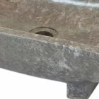 Iria chiuvetă din piatră naturală gri, bucată unică Viadurini