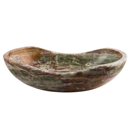 Lavoar pe blat din piatra de onix Leila, piesa unica lucrata manual Viadurini