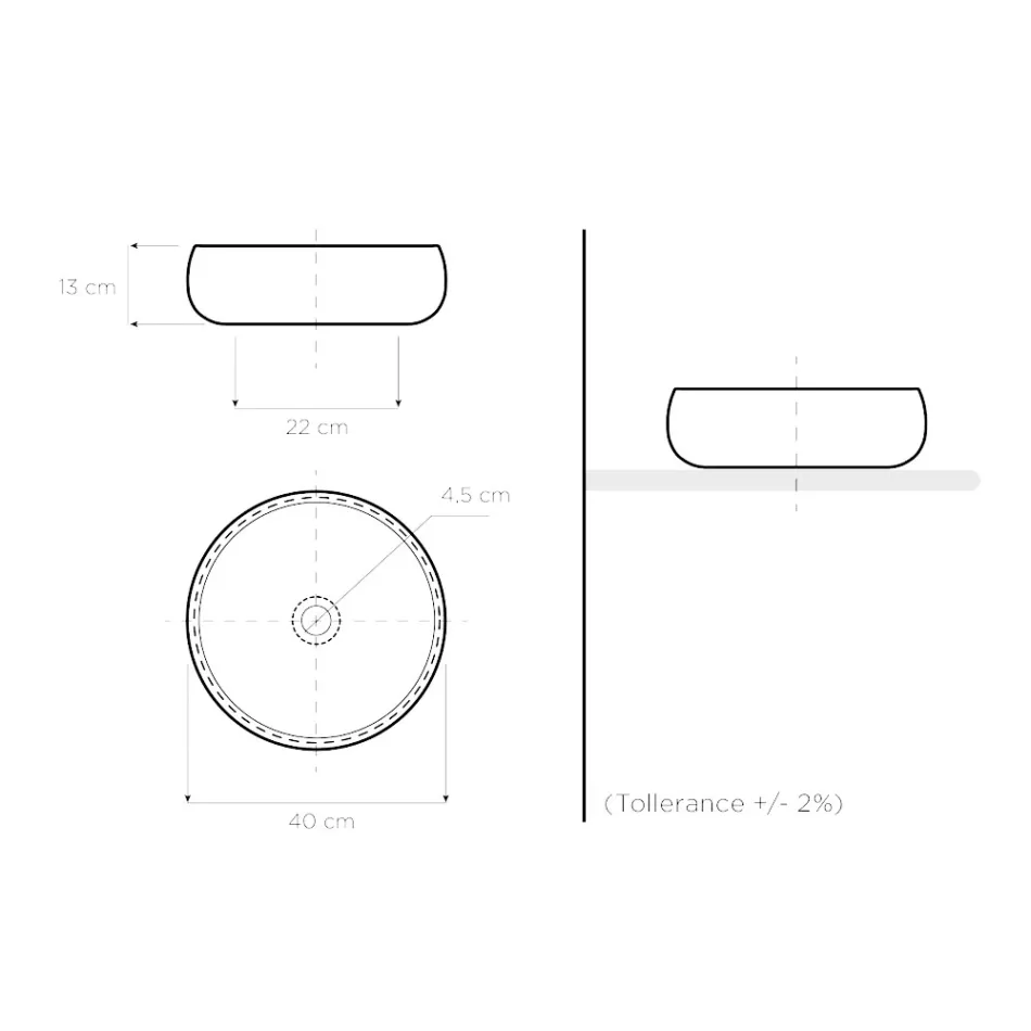 Lavoar pe blat cu finisaj Raku Clay Platinum Made in Italy - Ribano Viadurini