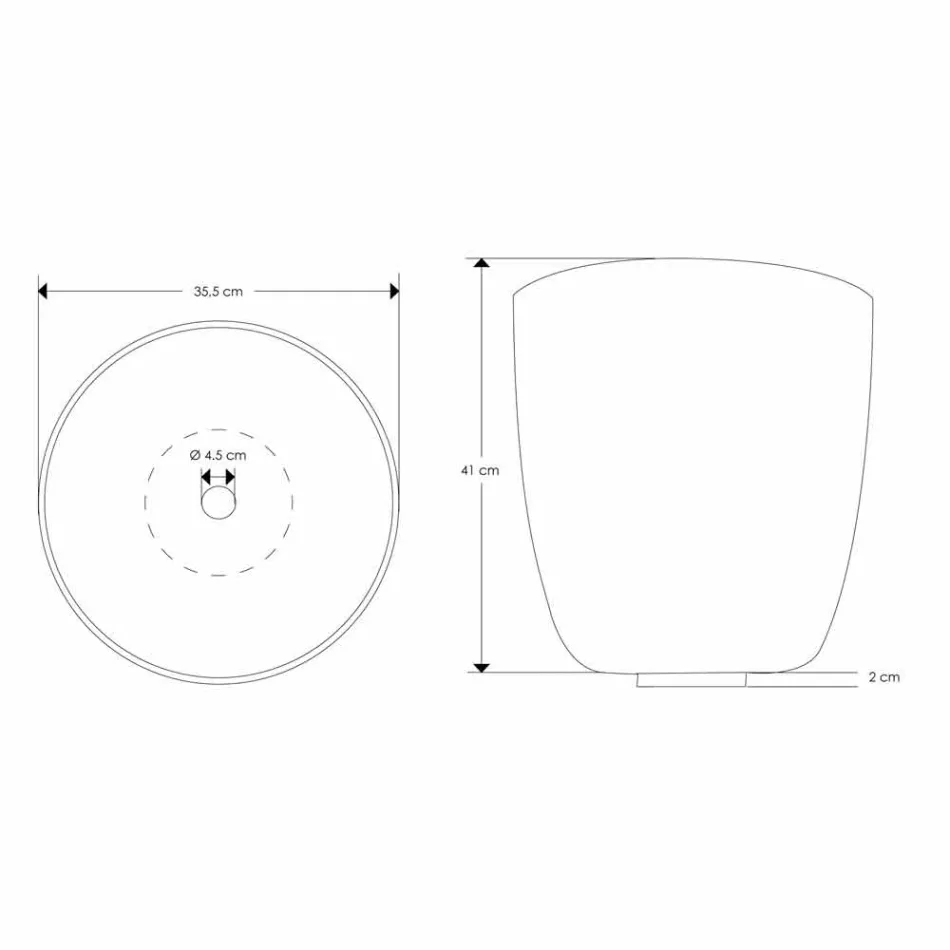 Lavoar de blat din rășină și pulberi minerale în formă de găleată - găleată Viadurini