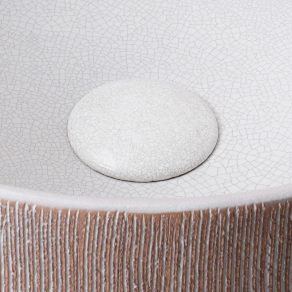 Lavoar de blat Balance, decupat manual, din lemn roșu natural Viadurini