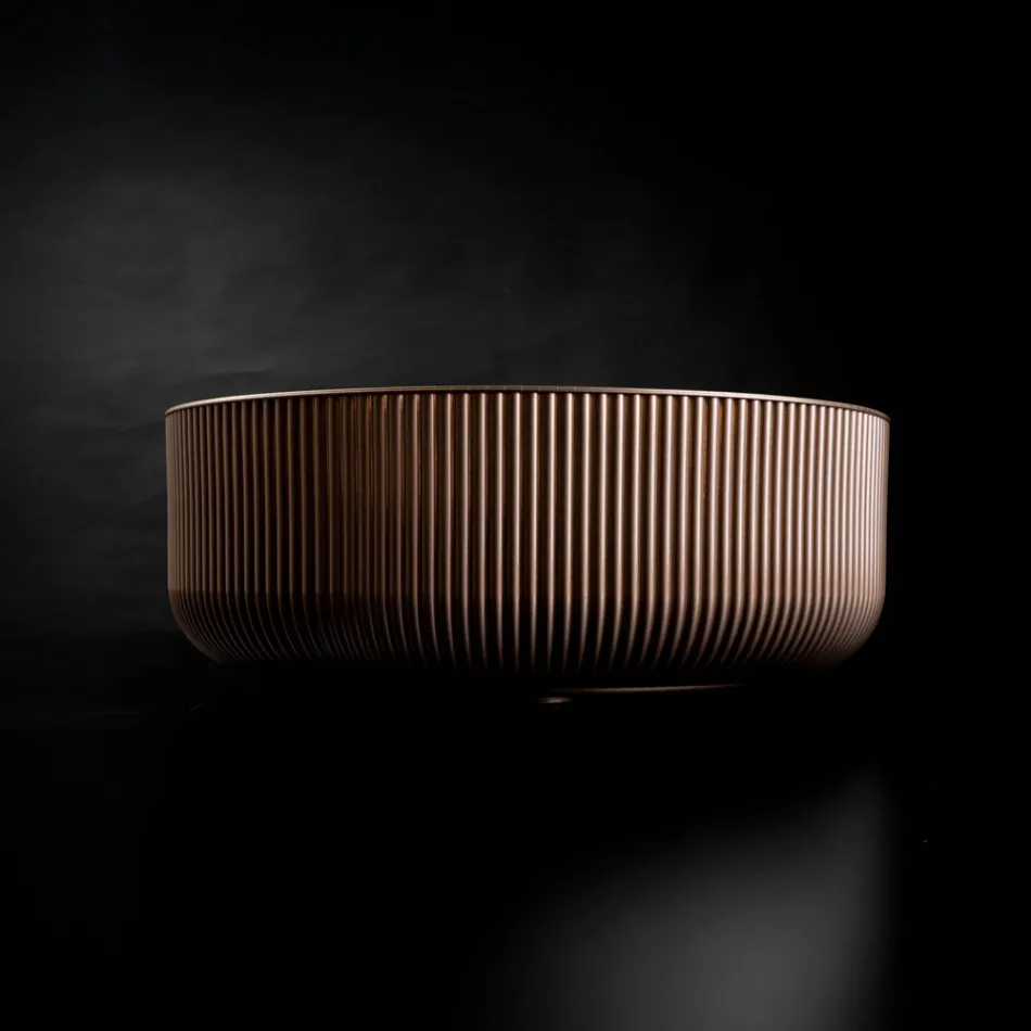 Chiuvetă de blat din sticlă venețiană acoperită cu rășină și vopsită - Excelsior Viadurini