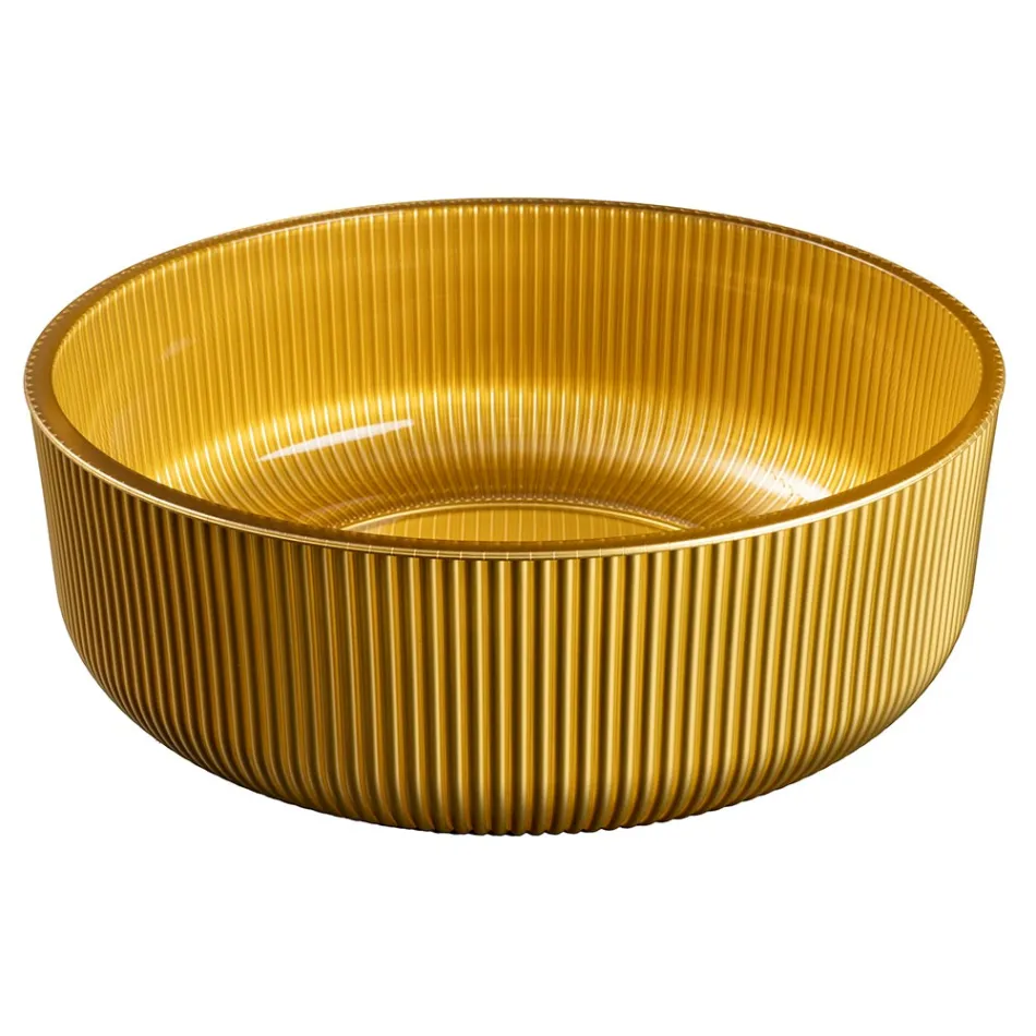 Chiuvetă de blat din sticlă venețiană acoperită cu rășină și vopsită - Excelsior Viadurini