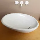 Design chiuveta ceramică înclinată făcută în Italia Glossy Viadurini