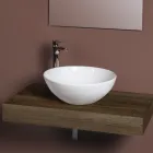 Lavoar oval înclinat din ceramică, cu design modern - Papavero Viadurini