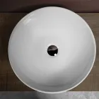 Lavoar oval înclinat din ceramică, cu design modern - Papavero Viadurini