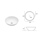 Lavoar oval înclinat din ceramică, cu design modern - Papavero Viadurini