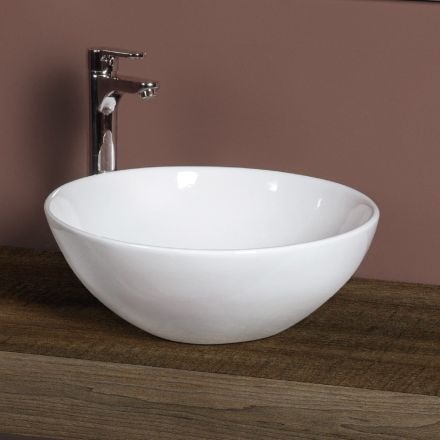 Chiuvetă de blat ovală din ceramică cu design modern - Papavero Viadurini