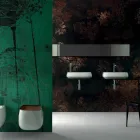 Modernă chiuvetă din ceramică L 60cm fabricată în Italia, Gaiola Viadurini