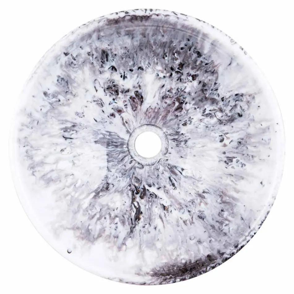 Lavoar de blat modern din maro și negru din rășină - Dogliola Viadurini