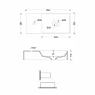 Lavoar din ceramica dreptunghiular cu blat fabricat în Italia - Act Viadurini