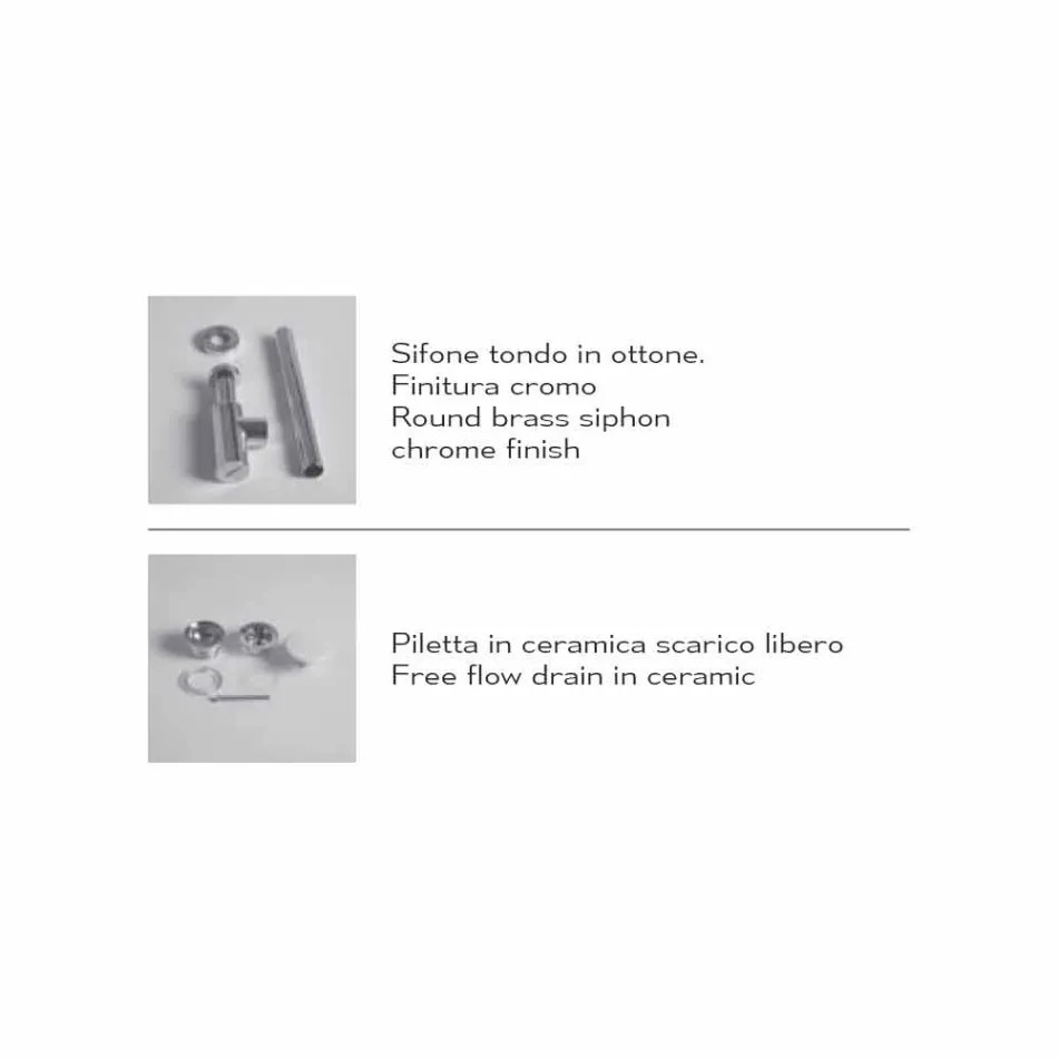 Lavoar din ceramica dreptunghiular cu blat fabricat în Italia - Act Viadurini