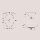 Chiuvetă ovală pe blat din ceramică lucioasă Made in Italy - Feribot Viadurini