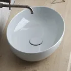 Chiuvetă ovală pe blat din ceramică lucioasă Made in Italy - Feribot Viadurini