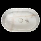 Lavoar Oval pe Blat pentru Baie Din Marmura Alba - Cunzite Viadurini