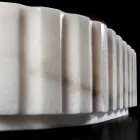 Lavoar Oval pe Blat pentru Baie Din Marmura Alba - Cunzite Viadurini