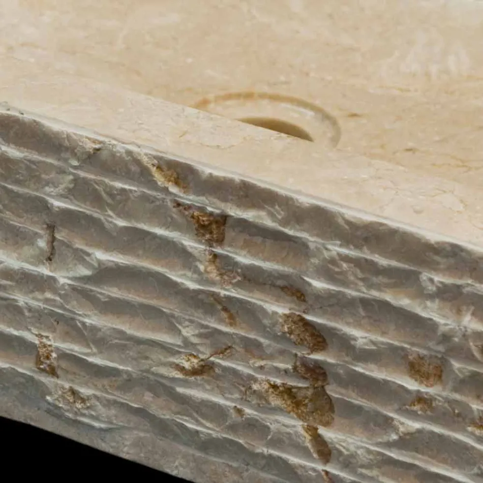 Lampă de spălat unică în piatră naturală Idro albă Viadurini