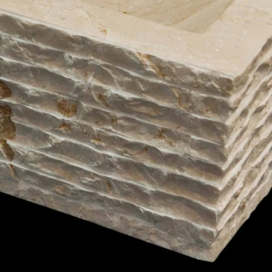 Lampă de spălat unică în piatră naturală Idro albă Viadurini